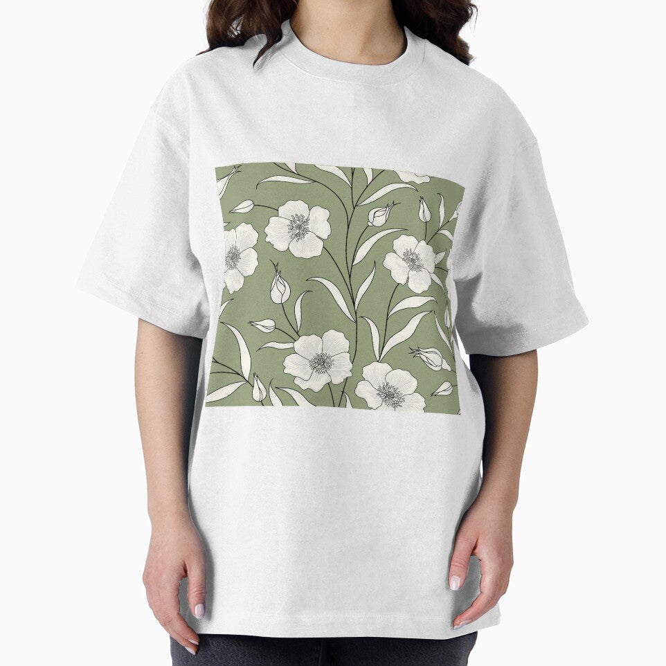 Olive green floral by MLD112