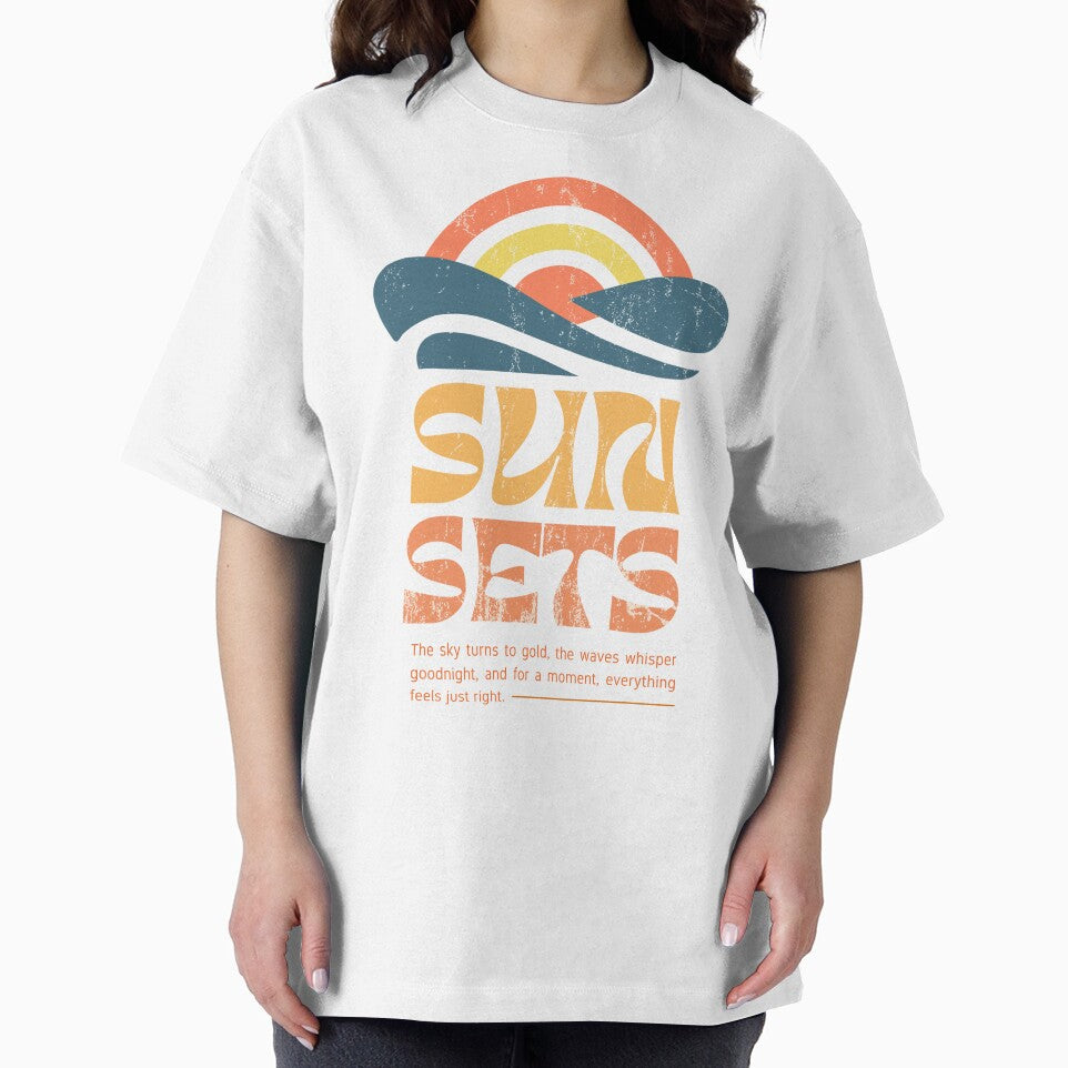 Retro Sunsets Vintage Beach Waves Aesthetic Graphic by Gawii