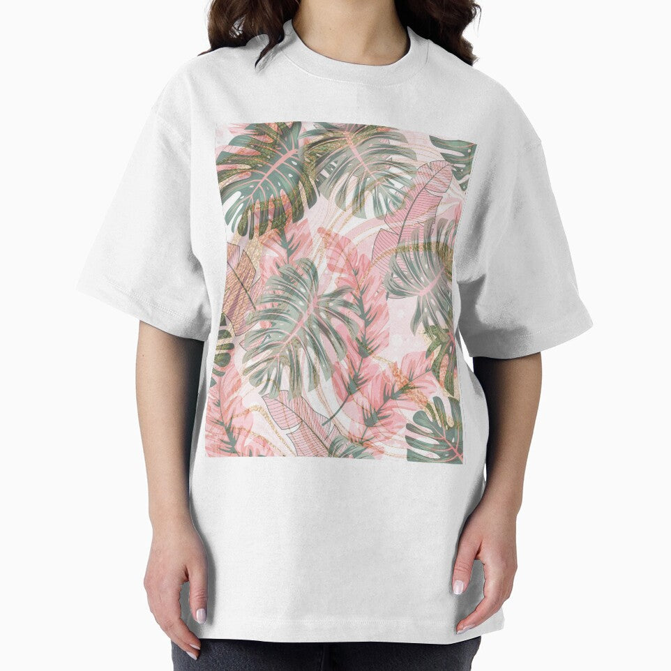 gold  and pink marble exotic floral pattern by Beeroclock