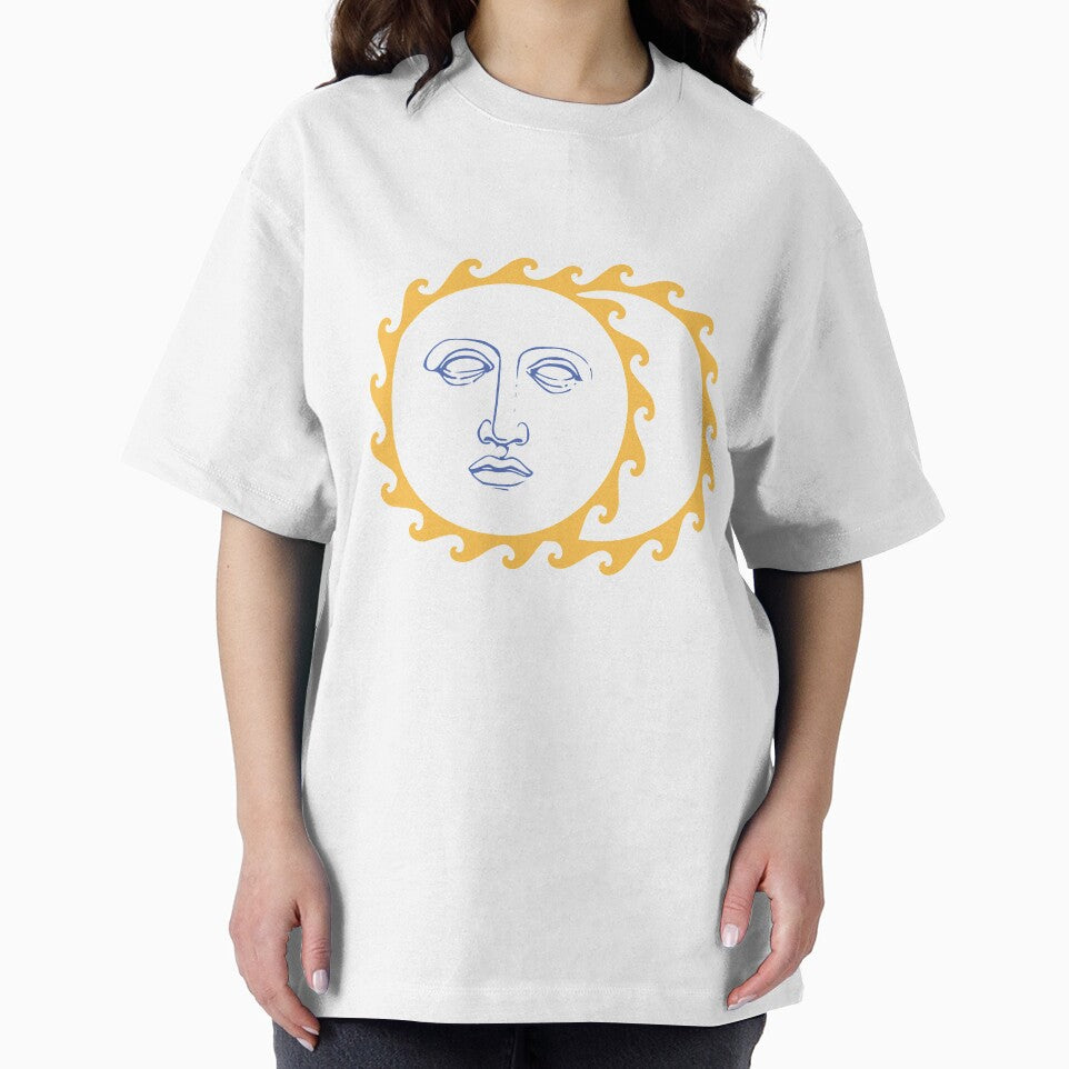 Sun Face Moon Yellow Retro by Inogitna Designs