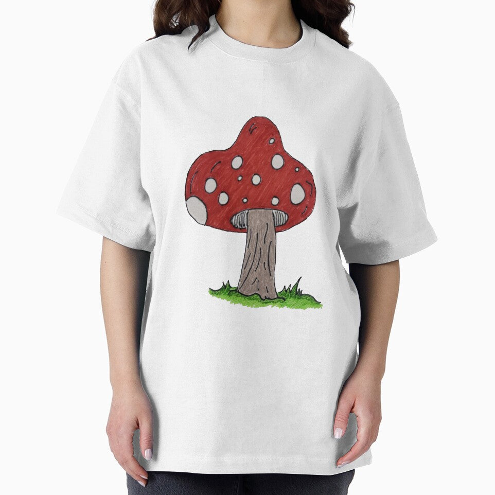 Red Mushroom Drawing by Nina Baldwin