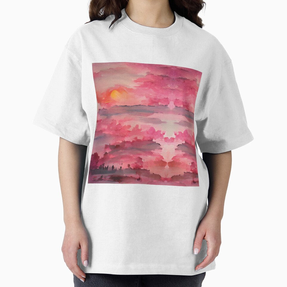 Pink Sunset Painting by Unaiza Khalid
