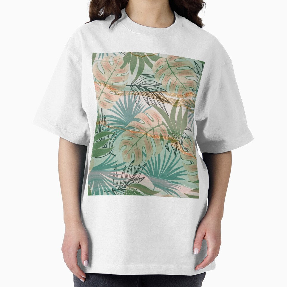 green tropical flower leaf pattern by Beeroclock