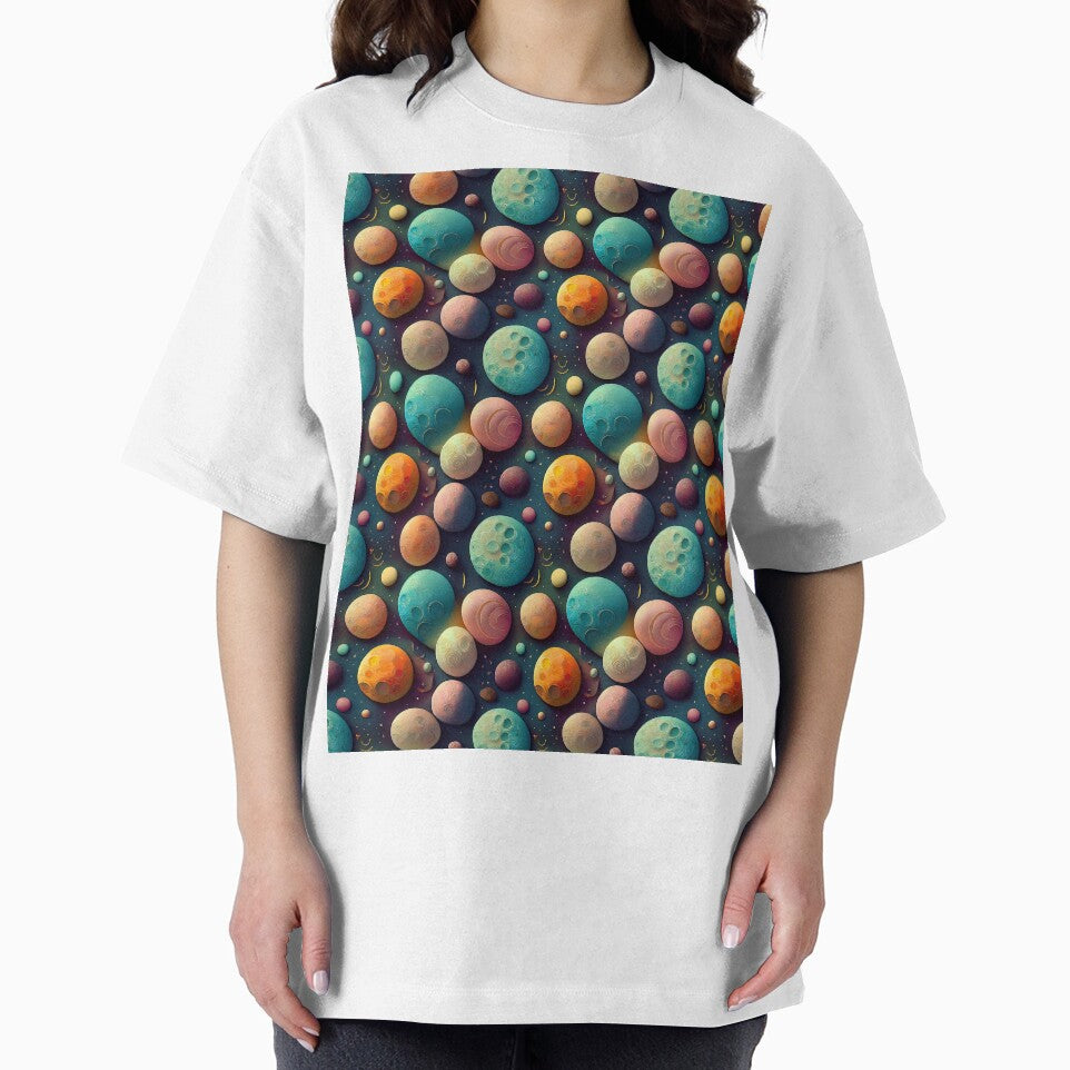 Cosmic Magic: A whimsical pattern featuring moons of various shapes and sizes, each with unique craters and textures, creating a dreamy and ethereal atmosphere. by Grang Art Artistic Designs