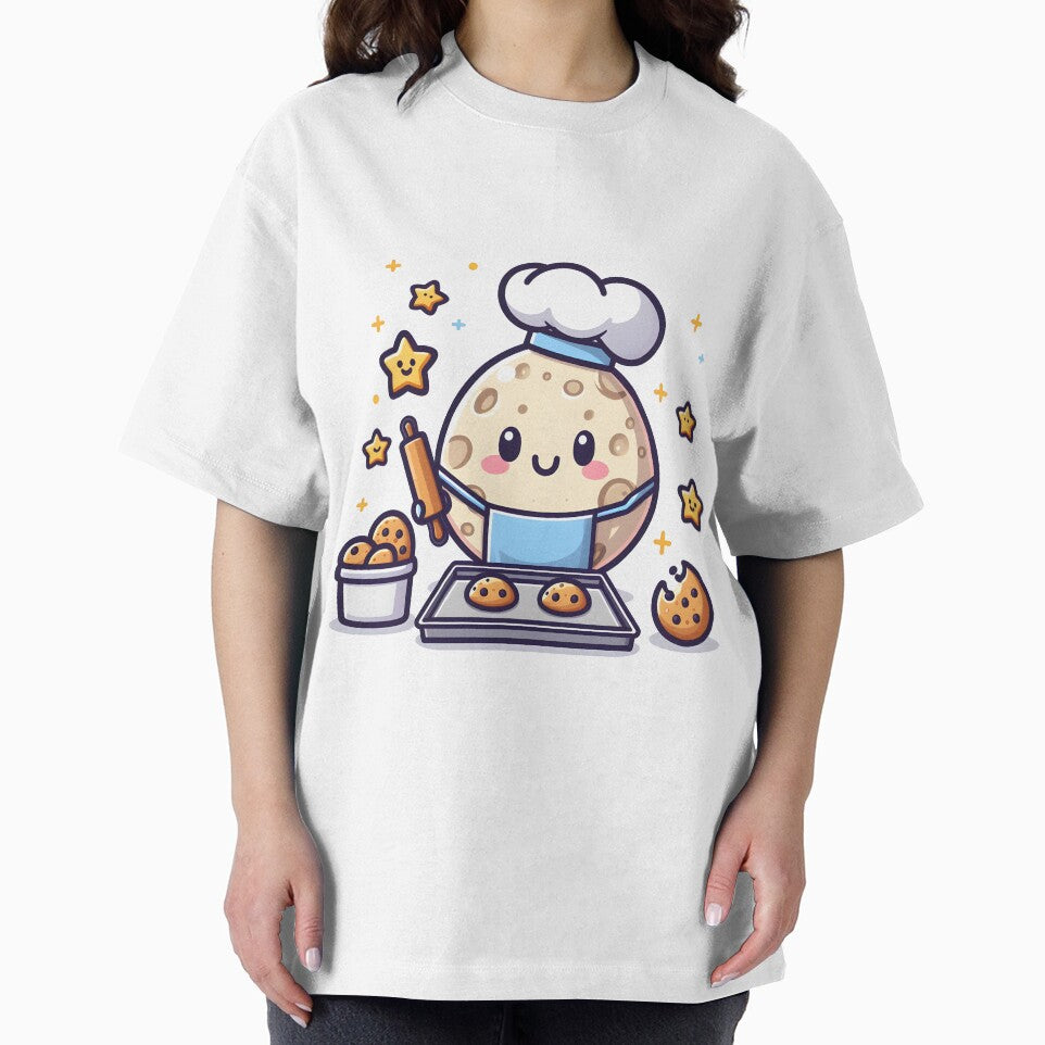 Kawaii Moon With Apron And Chef Hat by CanvasCutie