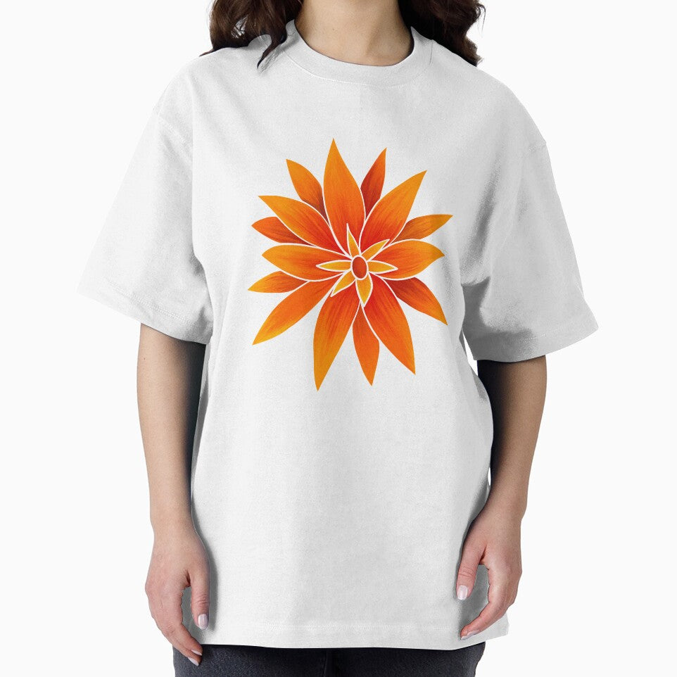 Funky Tropical Florals in Tangerine by artsylyons