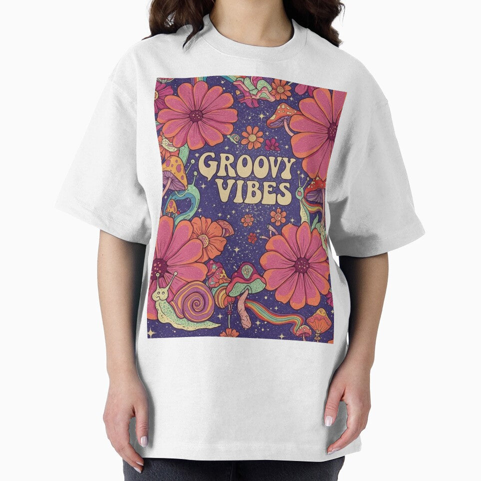 groovy vibes mushroom design tshirt by anandsiva2703