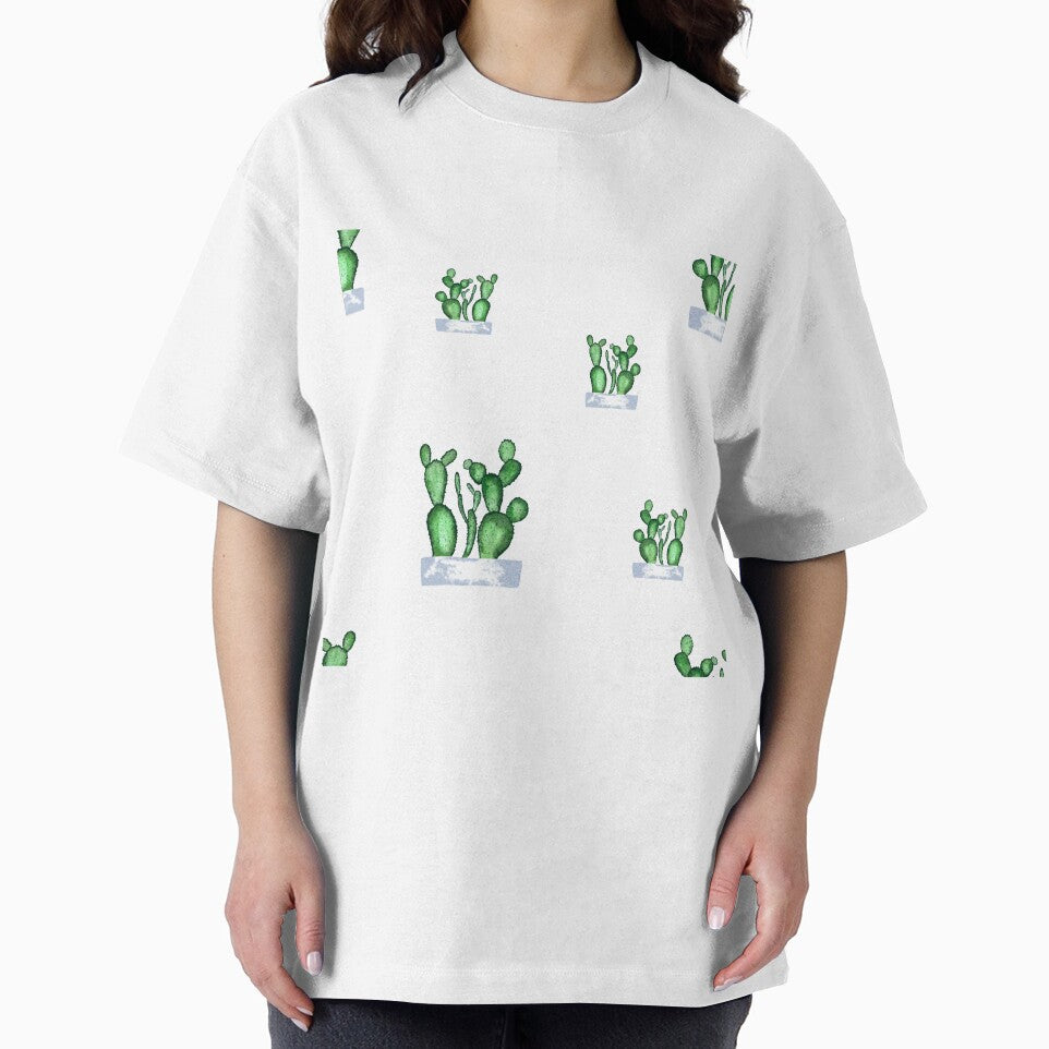 Cactus green seamless pattern a watercolor sketch by Yana Mustafina | Boho Soulful Designs