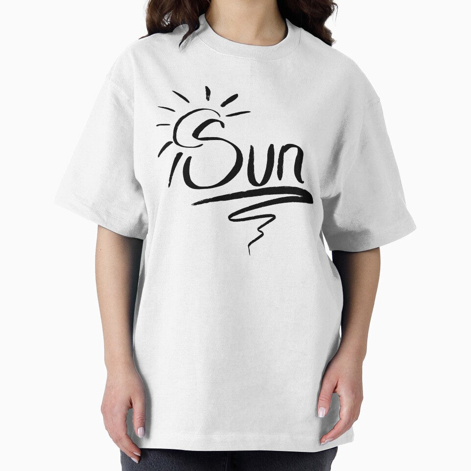Bold Sun Graphic - Black Brush Lettering on White by TheArtOfTreble