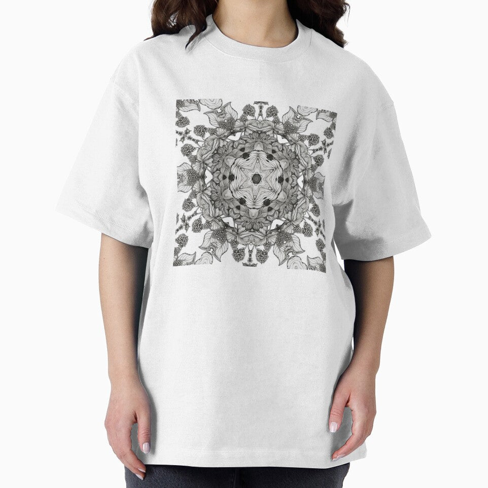 Urtica dioica – Botanical Mandala in Charcoal (Black & White Edition) by Colorshow-relax