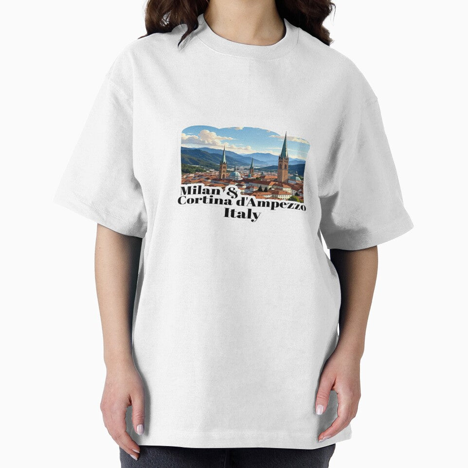Milan & Cortina d’Ampezzo Italy Skyline – Scenic Travel T-Shirt & Sticker Design by Sushikidsntod