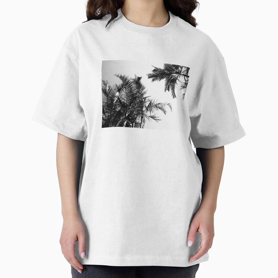 Tropical Style Décor Palm Tree Fronds Black and White by Beachy
