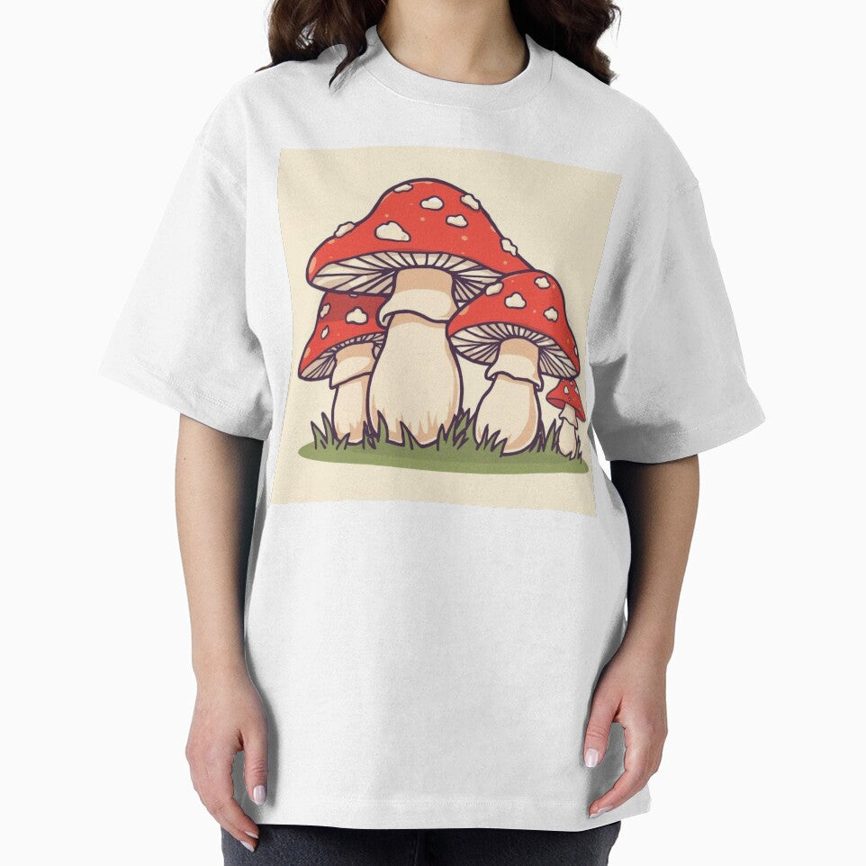 Cute Red Mushroom Illustration – Whimsical Fly Agaric Toadstools Art by DreamPixelPrint