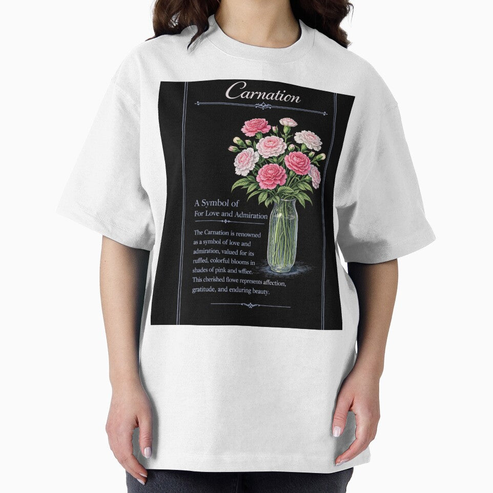 Carnation Botanical Print, Vintage Floral Illustration, Love and Admiration on Black by Prayful