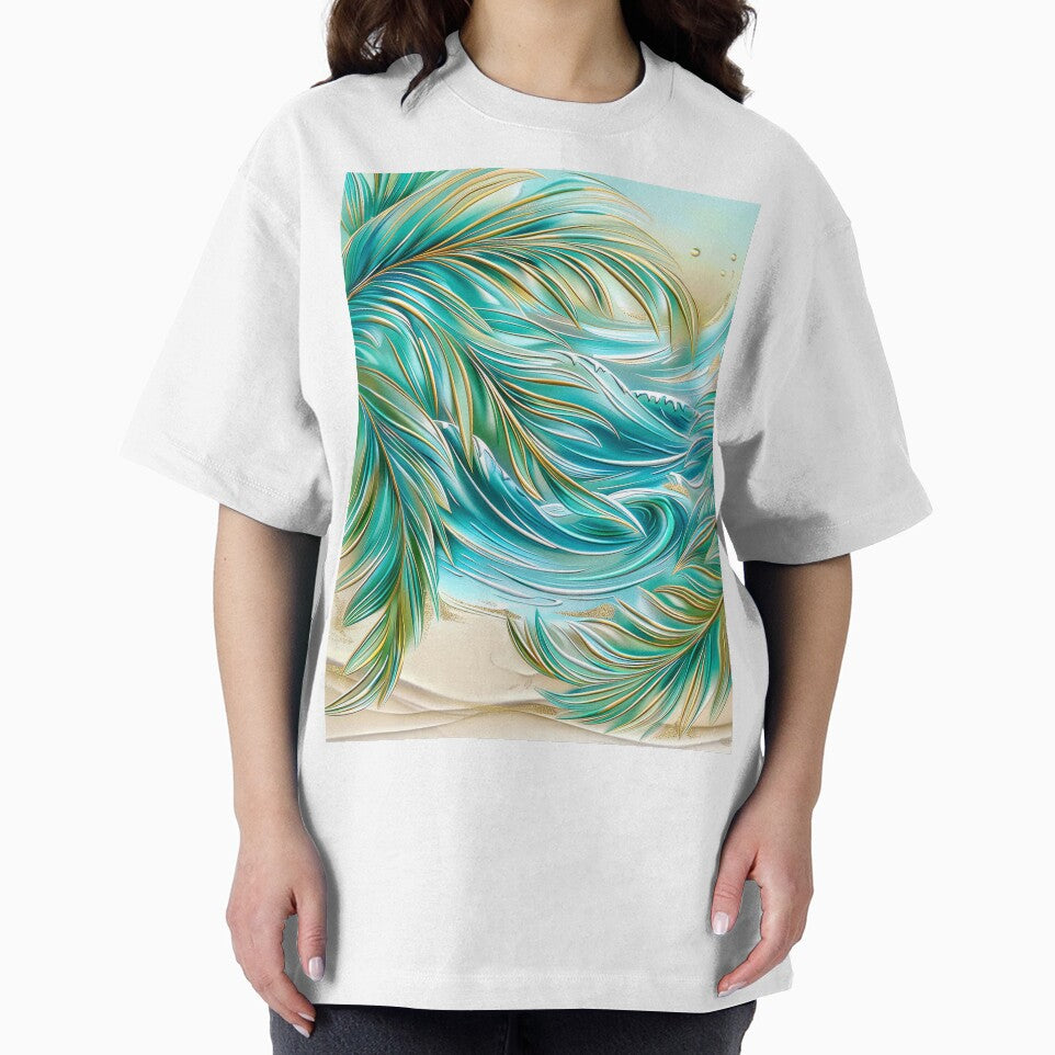 Abstract Palm Trees Over Ocean Waves by MargaretWiktor