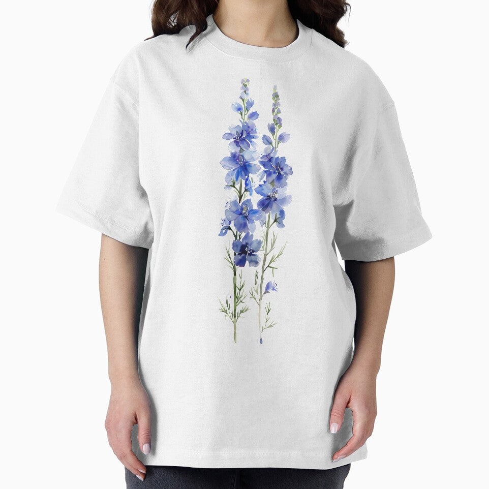 Watercolor Delphinium Flower by junkydotcom