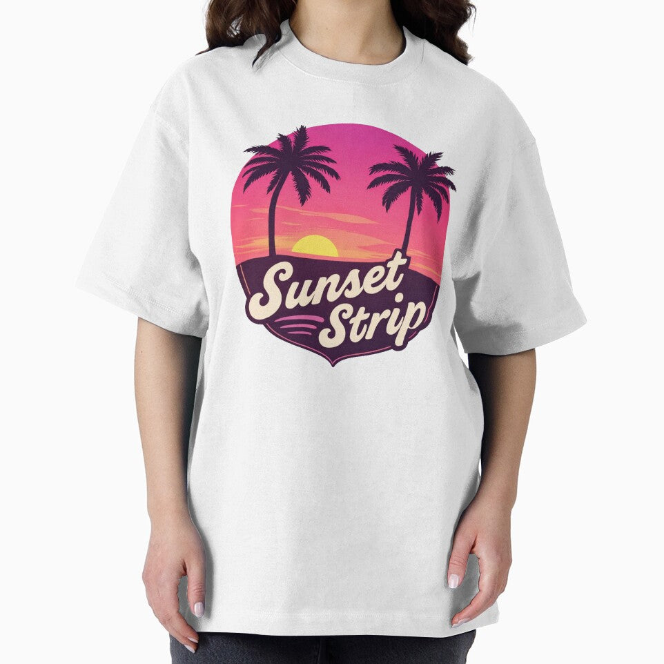 Retro Sunset Strip Palm Trees – Vintage California Sunset Aesthetic by Versengold
