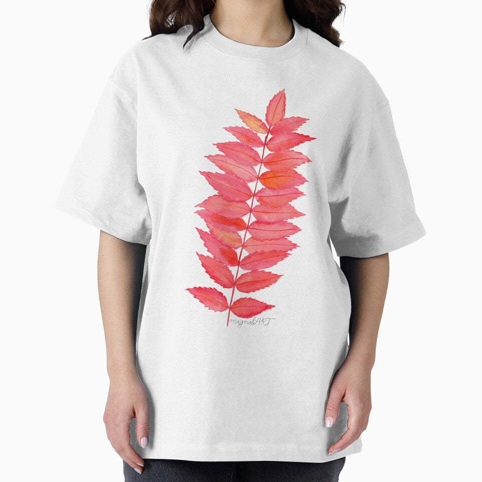 Red Staghorn sumac leaves, botanical watercolor by magnoliART botanical_kata