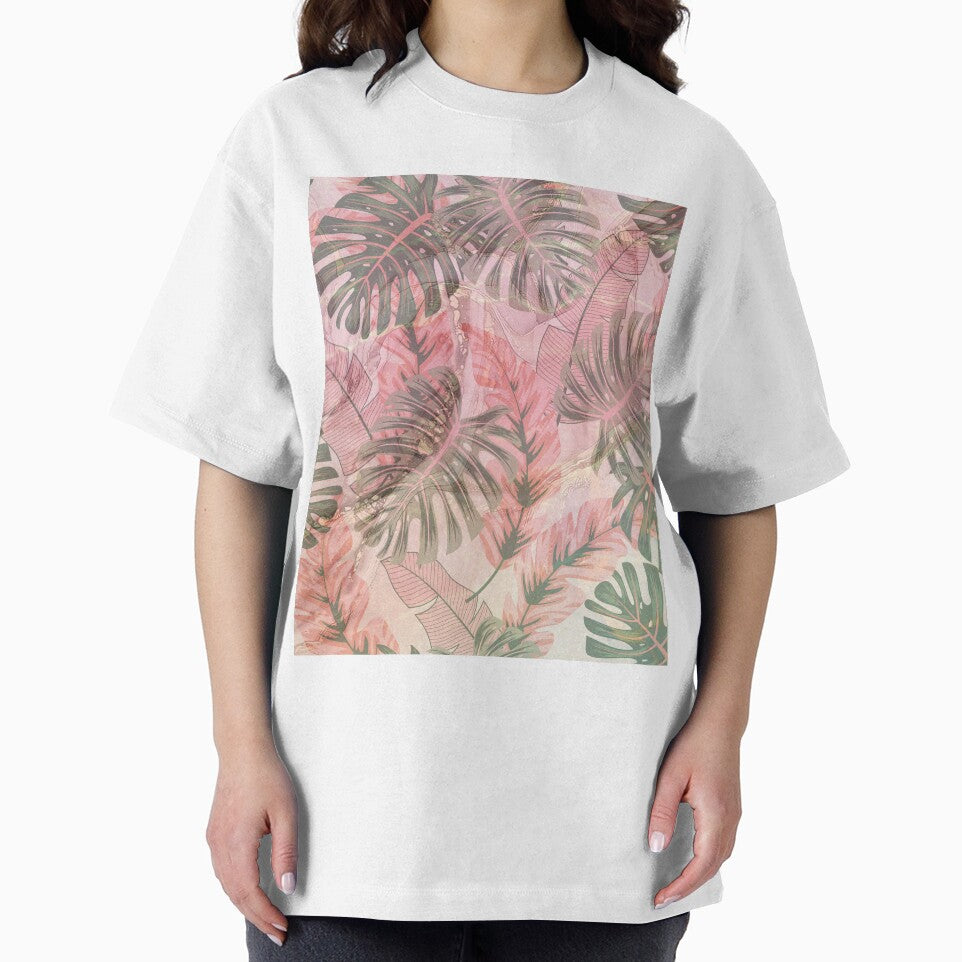 pink watercolor flower leaf pattern by Beeroclock