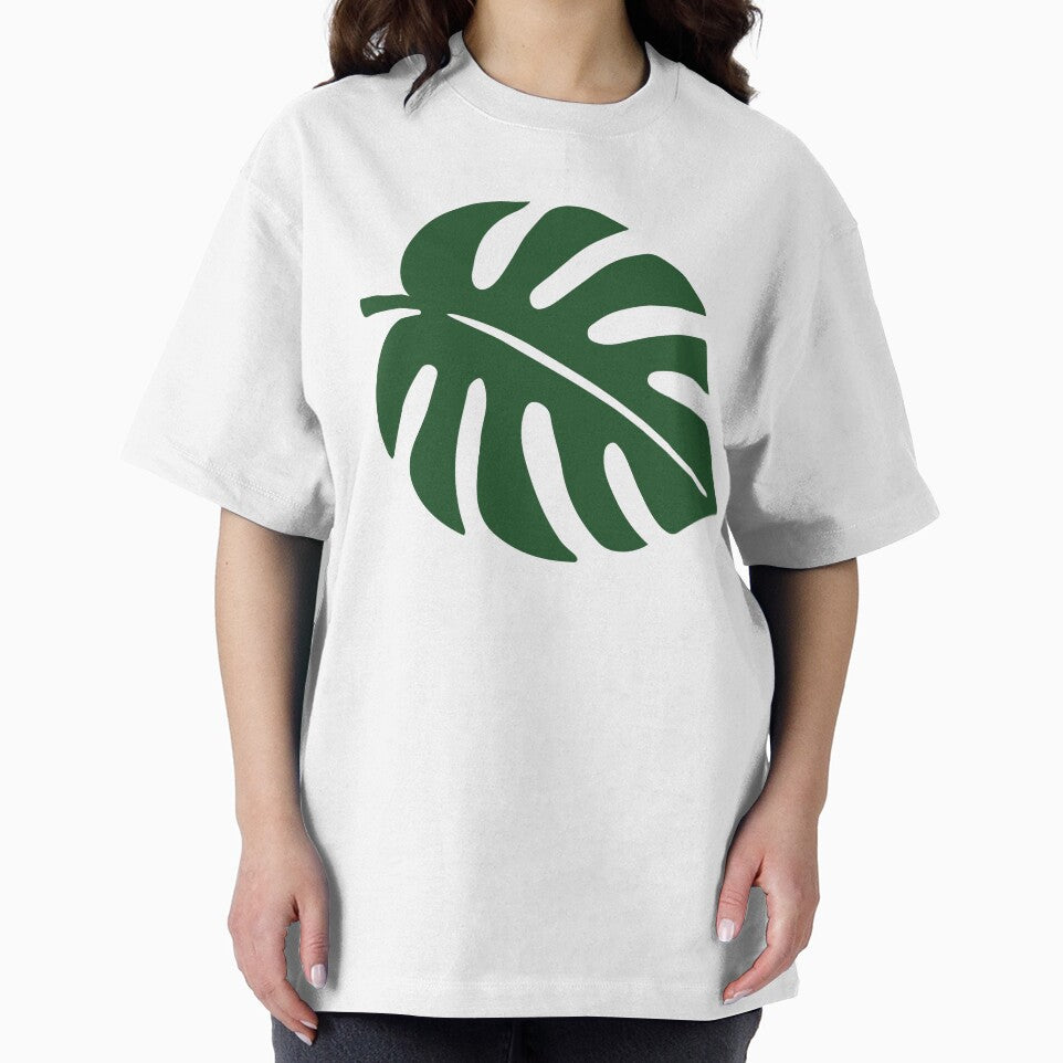 Tropical monstera leaf illustration in green by EchoOfSilence