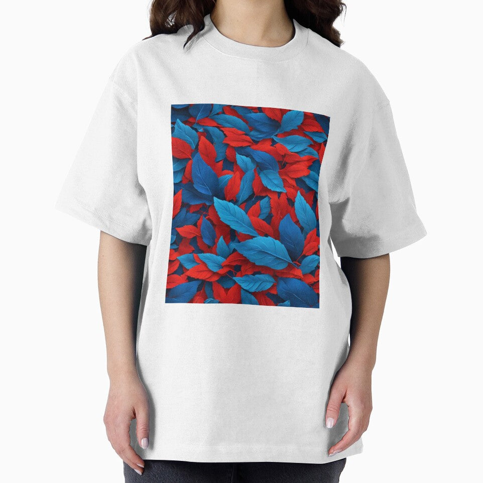 Leaf - Red and Blue Leaves Pattern ; Nature Pattern by PatternInArt