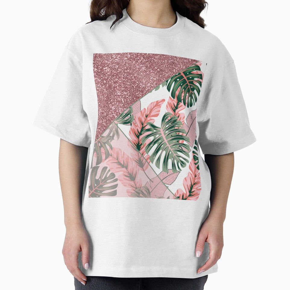 pink glitter exotic floral pattern by Beeroclock