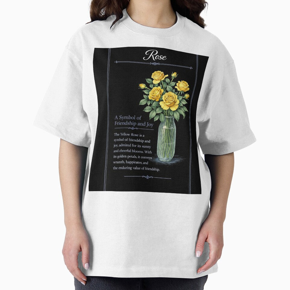 Yellow Rose Botanical Print, Vintage Floral Illustration, Friendship and Joy on Black by Prayful