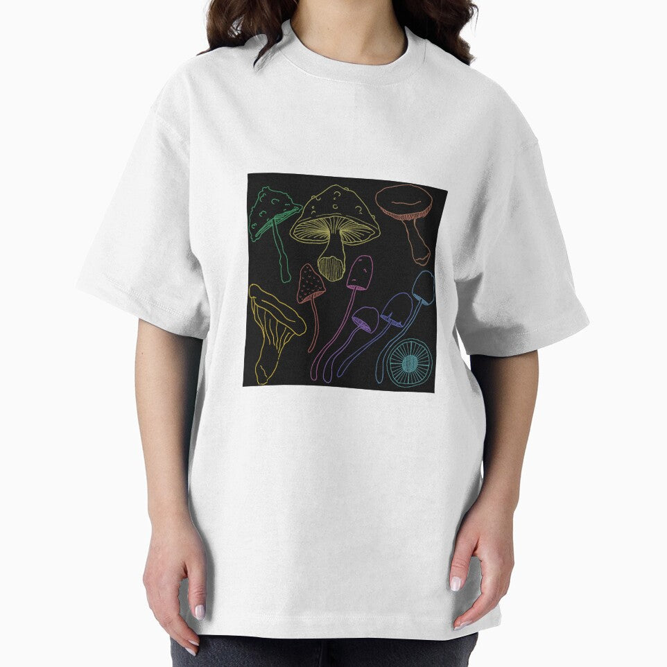dark neon mushrooms by mushabear
