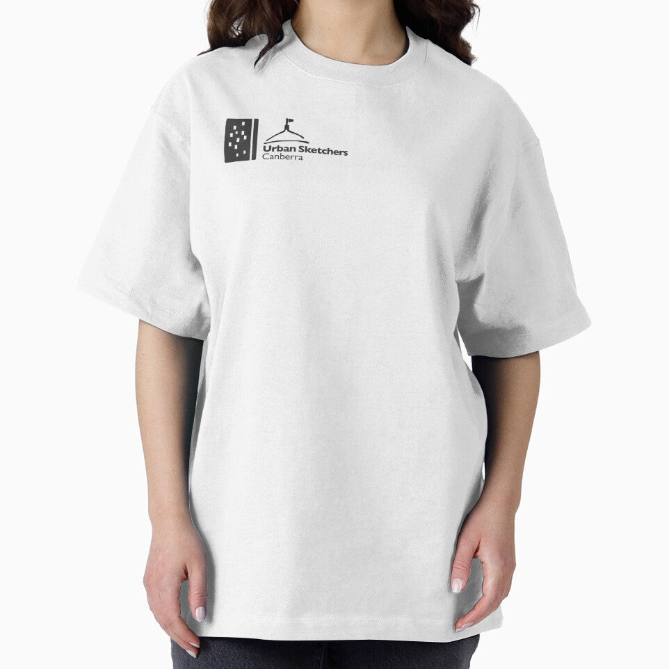 Small Black USk Canberra Logo on tshirts by Urban Sketchers Canberra