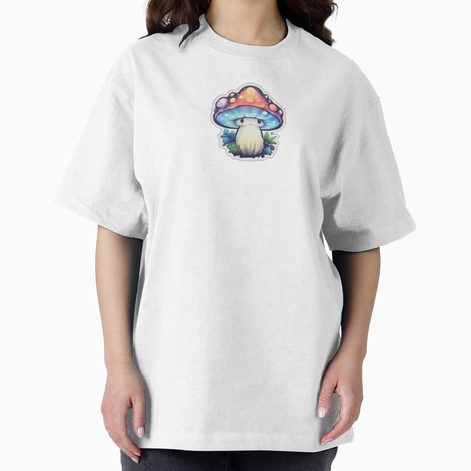 Cartoon Dreamy Mushroom | Pale Blue Watercolour | Happy, Cute, Nature, Kawaii, Woods, Forest by FantasySoul