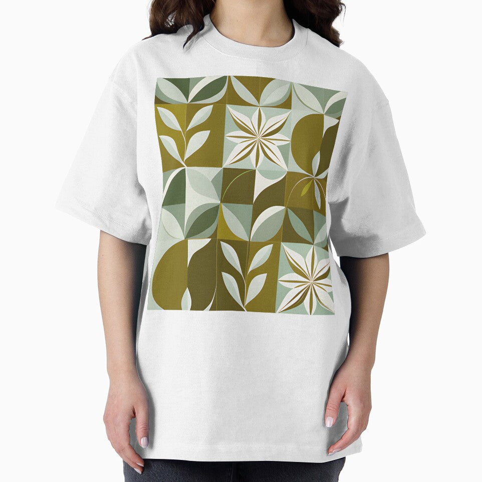 Retro, Mid Mod, Abstract Botanical Olive, Mint by Prints and Lifestyle