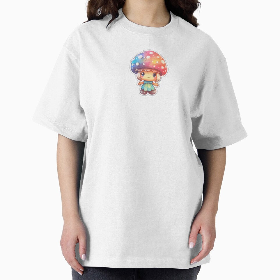 Colourful Anime Mushroom | White Watercolour | Happy, Cute, Nature, Kawaii, Woods, Forest by FantasySoul