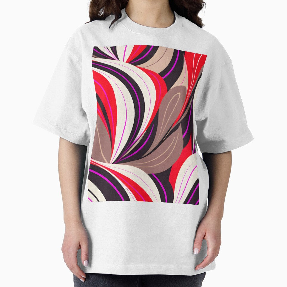 Mid Century Modern Abstract Botanical Chocolate Brown, Coral by Prints and Lifestyle