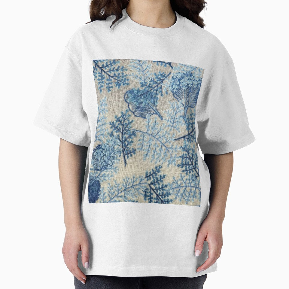 Blue leaf fabric pattern by Moni3572