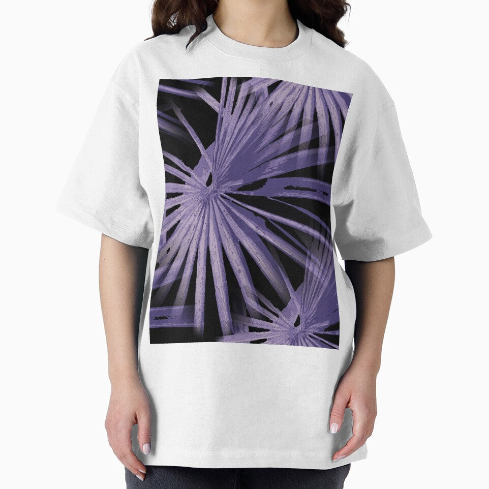 Violet On Black Tropical Vibes Beach Palmtree Vector by taiche