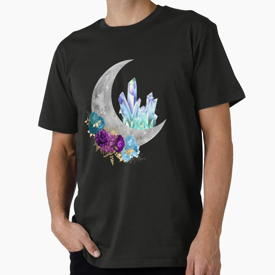 Crescent Moon w/ Crystals & Flowers ver.2 by TheLookingCas