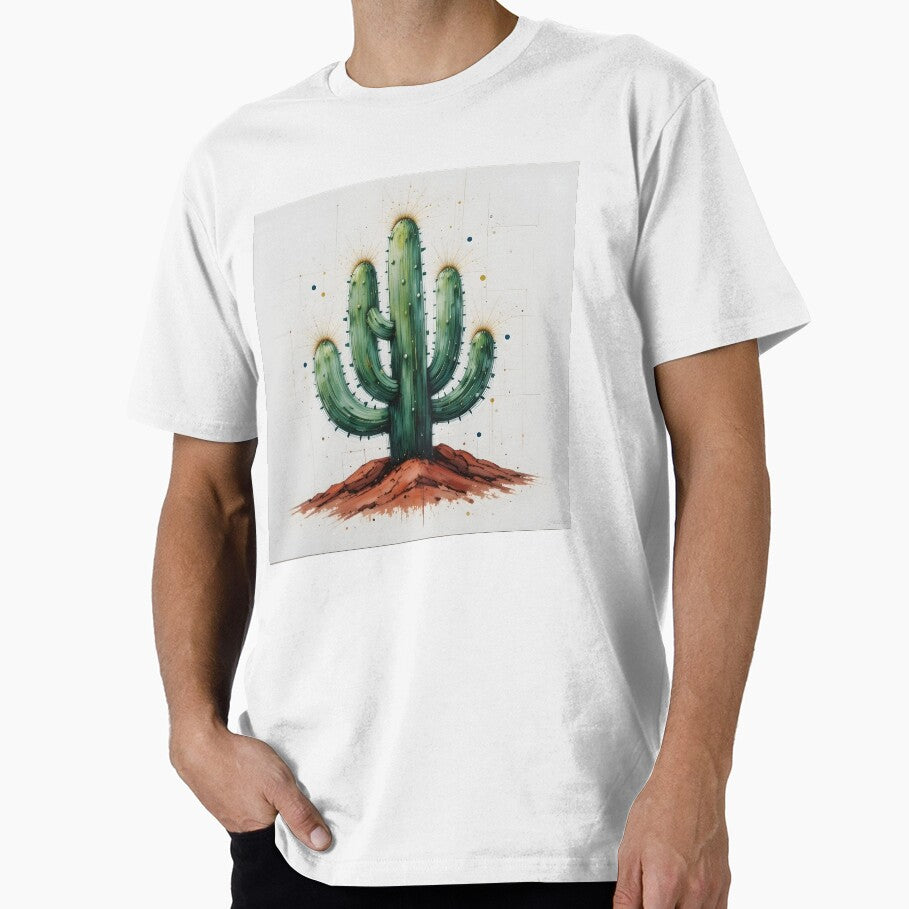 Surreal Green Cactus Desert Illustration (Short, clear, searchable) by GeetArtHouse