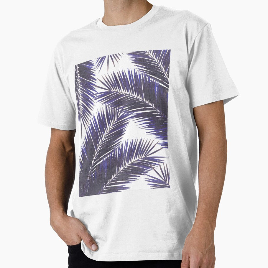 Tropical Palm Leaf Pattern 7 - Tropical Wall Art - Summer Vibes - Modern, Minimal - Purple, Violet by Studio Grafiikka