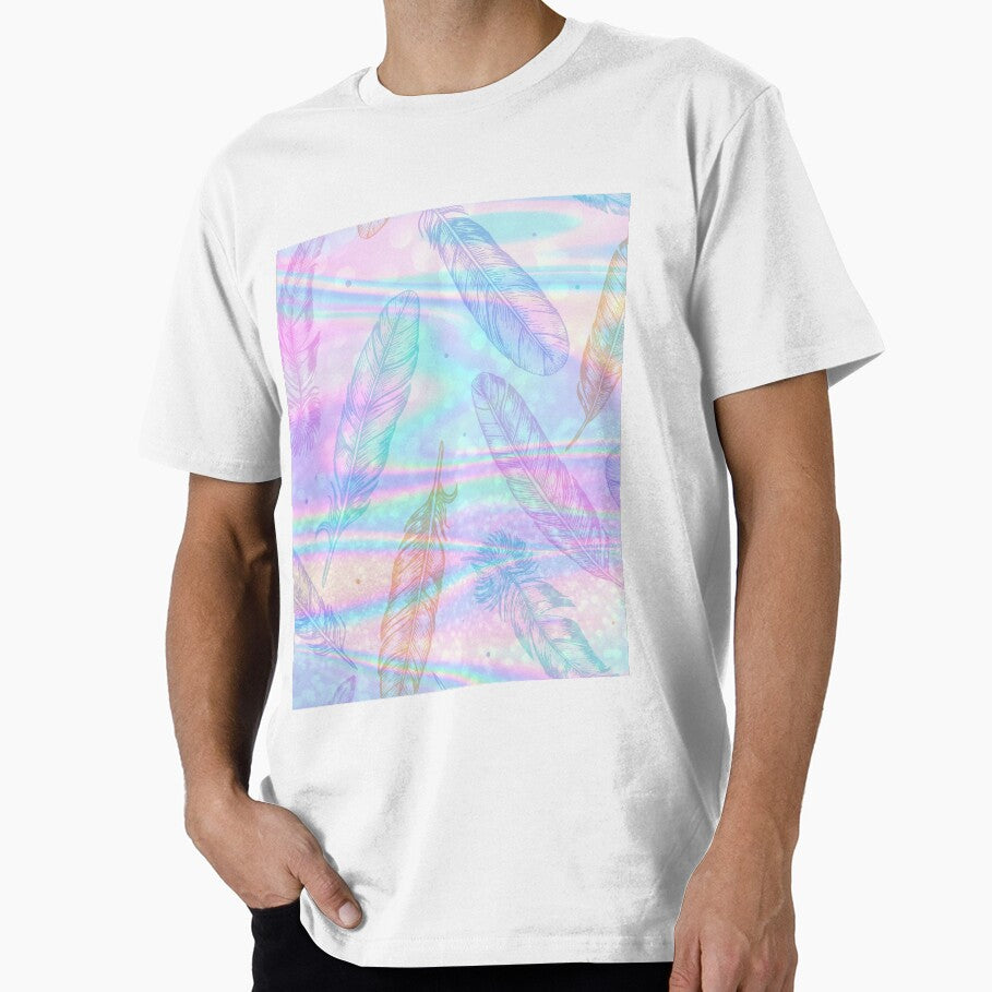 pink and blue holography feather pattern by Beeroclock