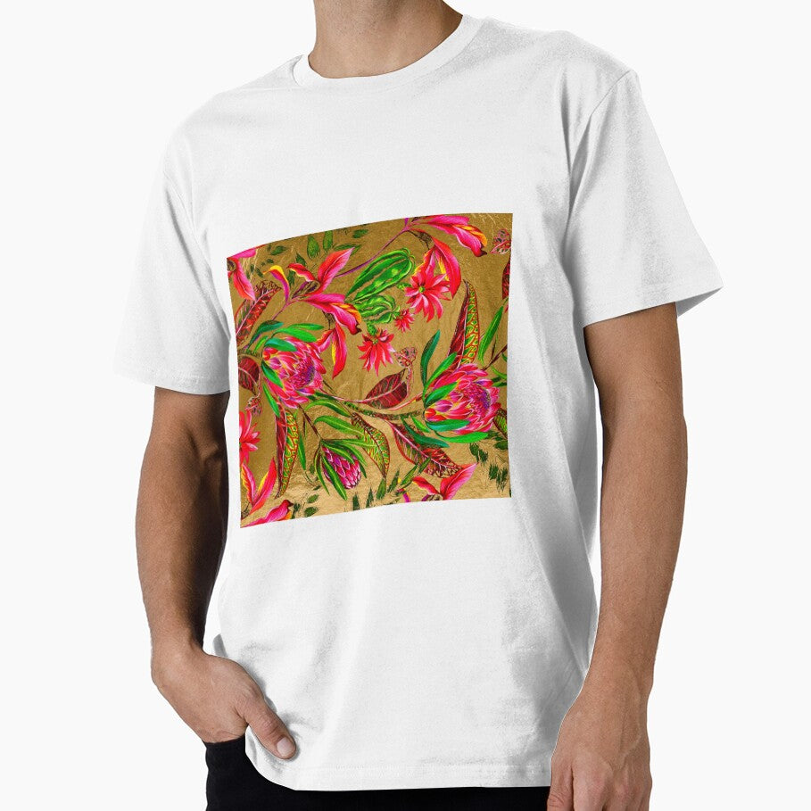 Gold Leaf Tropical Flowers by SoNifty