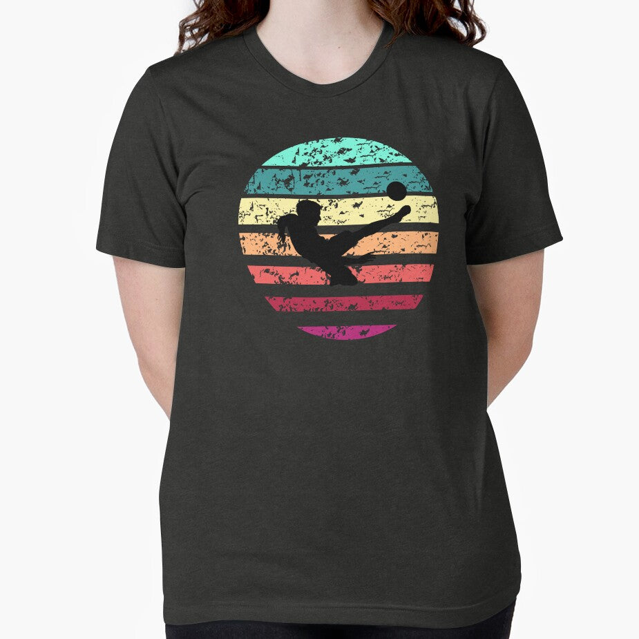 soccer flying kick boy vintage summer retro football by Panda  Art