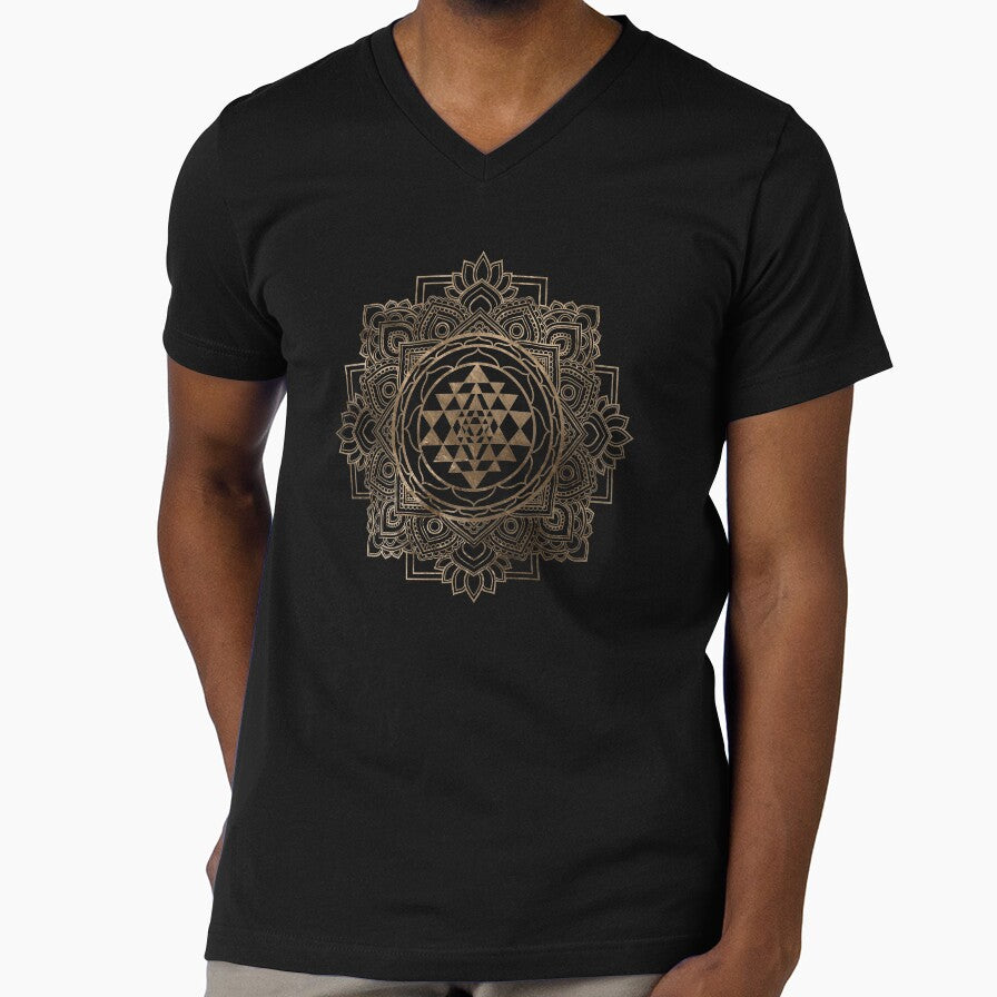 Sri Yantra  / Sri Chakra in golden lotus by k9printart