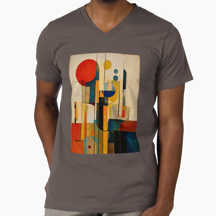 Mid-Century Modern Abstract – Vintage Earth Tone Geometric Painting – Retro Modernist Art by CattlettArt