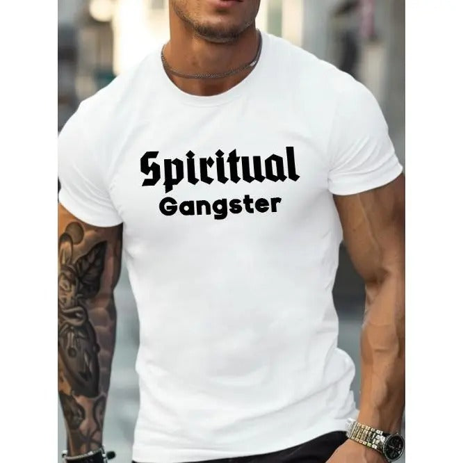 text art Spiritual Gangster men's T-shirt comfort fit Made in USA Hoodie Sweatshirt | PrintMintTees.com