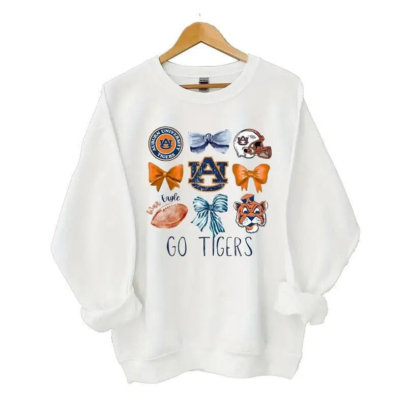 Auburn Tigers coquette Football Sweatshirt/hoodie/tshirt, Auburn University football Sweatshirt, Classic Cotton Sweaters...