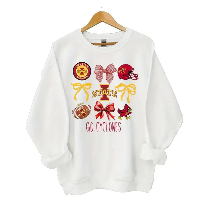 Iowa State Cyclones Coquette Football Sweatshirt/hoodie/tshirt, Tennessee University football Sweatshirt, Casual Sport...