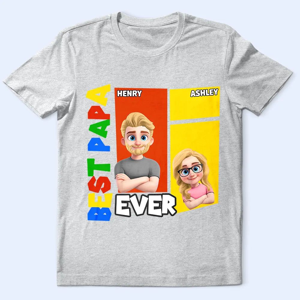 Best Dad Ever Basic Color Arcade Theme - Personalized T Shirt