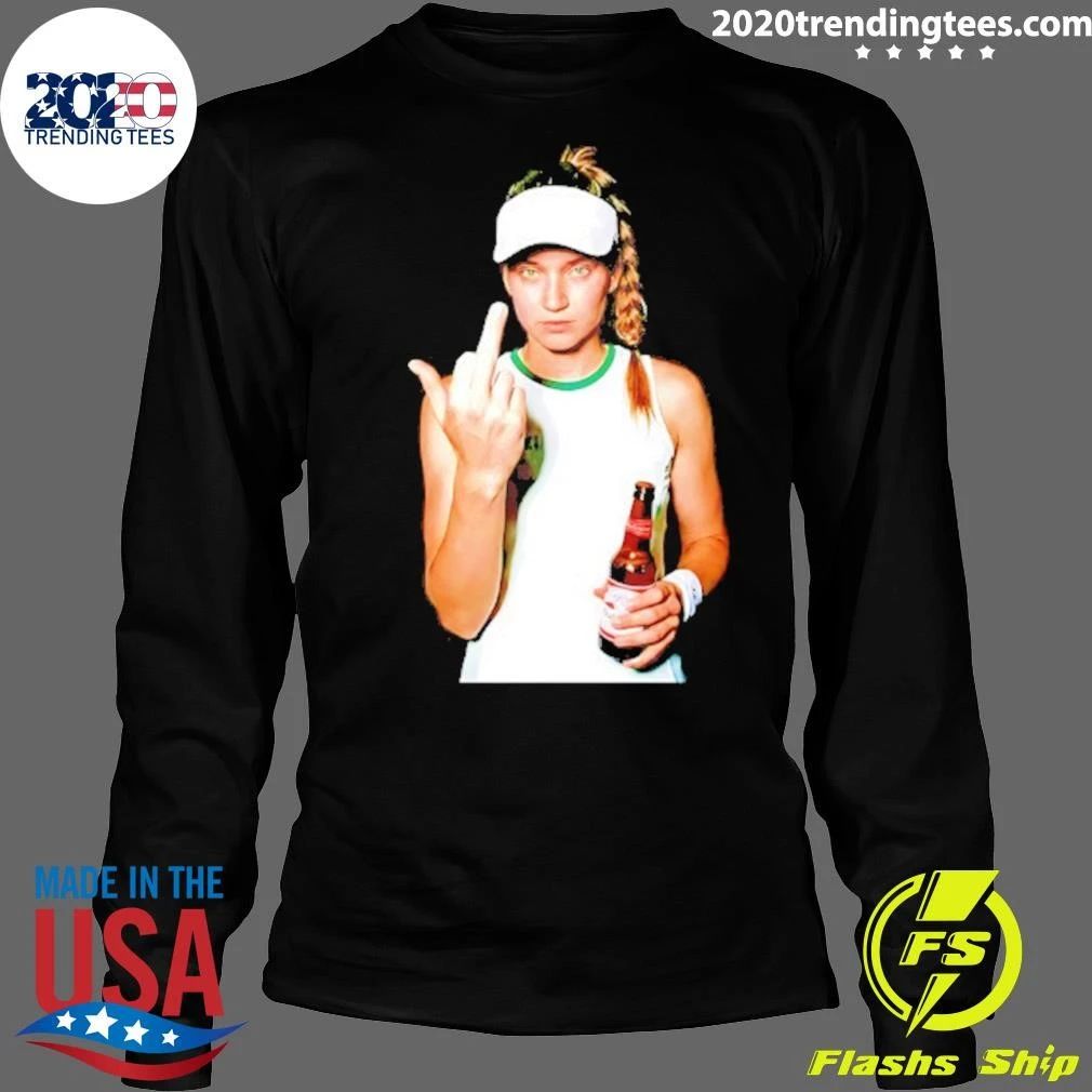 Elena Rybakina Budweiser Middle Finger And Beer Shirt