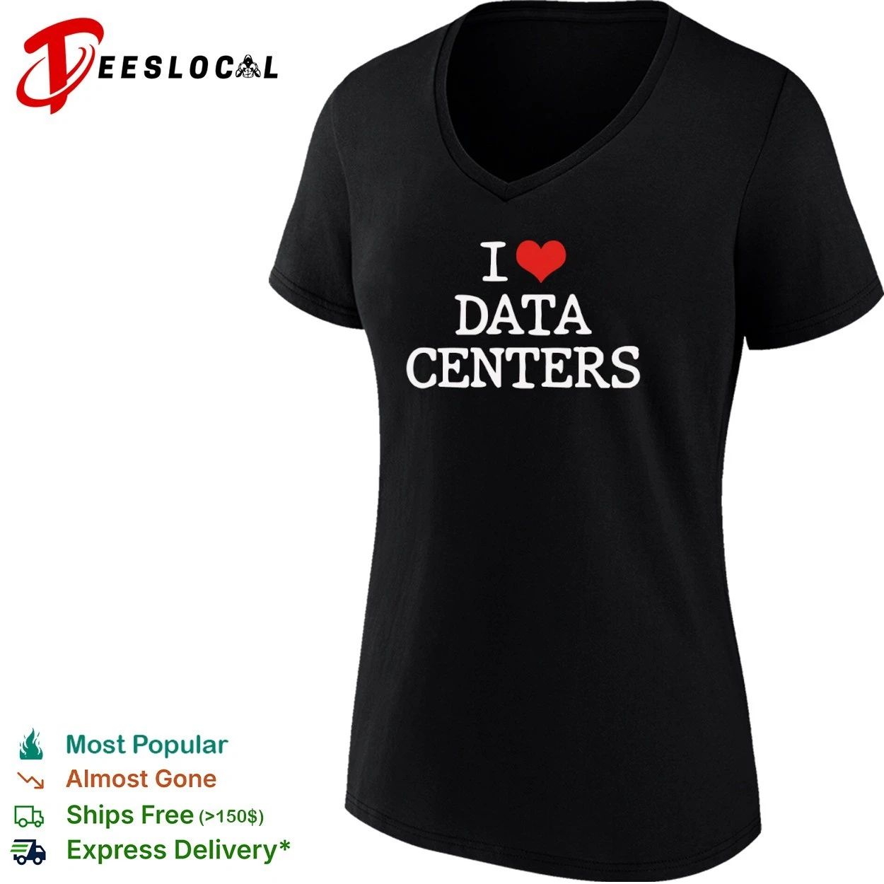 I Love Data Centers server IT cloud computing T-shirt