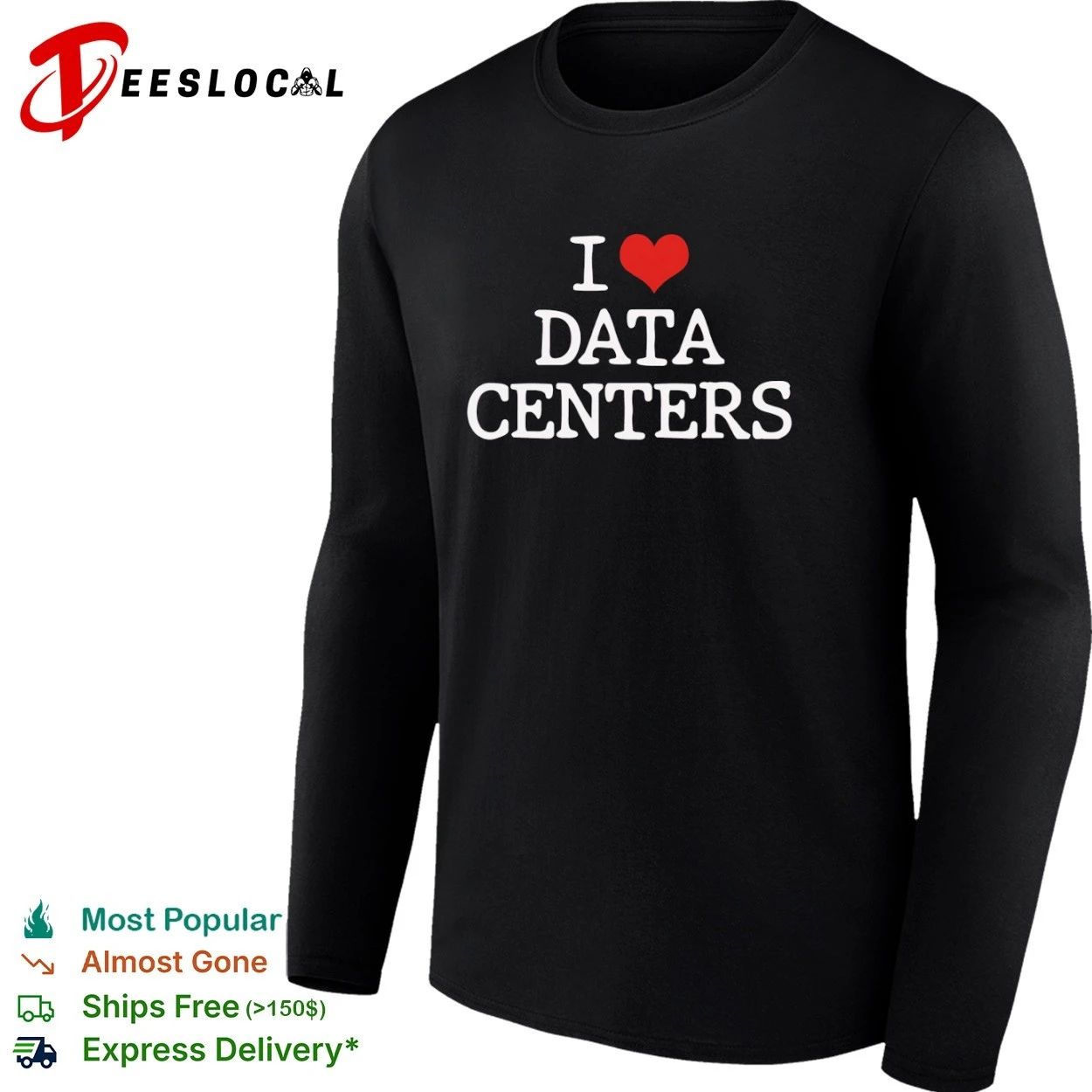 I Love Data Centers server IT cloud computing T-shirt